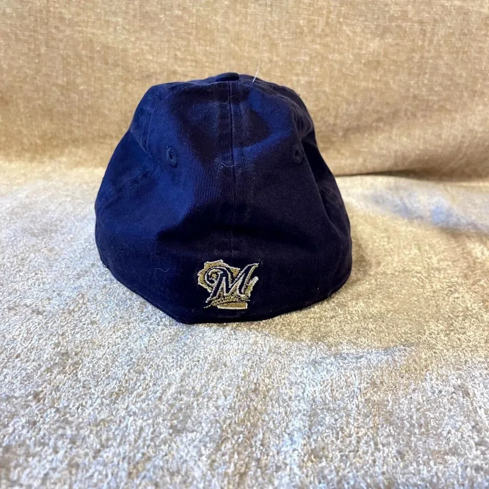New Era Milwaukee‎ Brewers 49FORTY Cap Medium Navy Blue Cotton Embroidered Logo